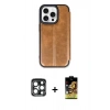 MARSİLYAN™- iPhone 15 Pro Max Kılıf Zirve Yansıma Serisi - Siyah Buffer Cam Ekran Koruyucu + PVD Metal Kamera Lens - LT