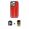 MARSİLYAN™- iPhone 15 Pro Max Kılıf Zirve Yansıma Serisi - Siyah Buffer Cam Ekran Koruyucu + PVD Metal Kamera Lens - TU