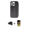 MARSİLYAN™- iPhone 15 Pro Max Kılıf Zirve Yansıma Serisi - Siyah Buffer Cam Ekran Koruyucu + Raze Metal Kamera Lens - TMGI
