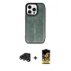MARSİLYAN™- iPhone 15 Pro Max Kılıf Zirve Yansıma Serisi - Siyah Buffer Cam Ekran Koruyucu + Raze Metal Kamera Lens - TMGI