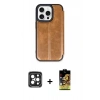 MARSİLYAN™- iPhone 15 Pro Max Kılıf Zirve Yansıma Serisi - Siyah Buffer Cam Ekran Koruyucu + PVD Metal Kamera Lens - SH