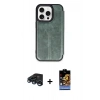 MARSİLYAN™- iPhone 15 Pro Max Kılıf Zirve Yansıma Serisi - Siyah Buffer Hayalet Cam Ekran Koruyucu + Raze Metal Kamera Lens - LT