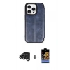 MARSİLYAN™- iPhone 15 Pro Max Kılıf Zirve Yansıma Serisi - Siyah Buffer Hayalet Cam Ekran Koruyucu + Raze Metal Kamera Lens - TMGI