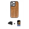 MARSİLYAN™- iPhone 15 Pro Max Kılıf Zirve Yansıma Serisi - Siyah Buffer Hayalet Cam Ekran Koruyucu + Siyah Raze Metal Kamera Lens