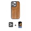 MARSİLYAN™- iPhone 15 Pro Max Kılıf Zirve Yansıma Serisi - Siyah Buffer Hayalet Cam Ekran Koruyucu + PVD Metal Kamera Lens - SH