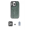 MARSİLYAN™- iPhone 15 Pro Max Kılıf Zirve Yansıma Serisi - Siyah Joko Magic 5D Cam + Siyah PVD Metal Kamera Lens