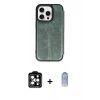 MARSİLYAN™- iPhone 15 Pro Max Kılıf Zirve Yansıma Serisi - Siyah Joko Magic 5D Cam + PVD Metal Kamera Lens - TU