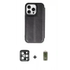 MARSİLYAN™- iPhone 15 Pro Max Kılıf Zirve Yansıma Serisi - Siyah Joko Magic 5D Hayalet Cam + PVD Metal Kamera Lens - LT
