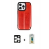 MARSİLYAN™- iPhone 15 Pro Max Kılıf Zirve Yansıma Serisi - Siyah Polymer Nano Ekran Koruyucu + PVD Metal Kamera Lens - GS