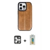 MARSİLYAN™- iPhone 15 Pro Max Kılıf Zirve Yansıma Serisi - Siyah Polymer Nano Ekran Koruyucu + PVD Metal Kamera Lens - GS
