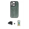 MARSİLYAN™- iPhone 15 Pro Max Kılıf Zirve Yansıma Serisi - Siyah Polymer Nano Ekran Koruyucu + Raze Metal Kamera Lens - LT