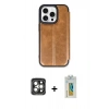 MARSİLYAN™- iPhone 15 Pro Max Kılıf Zirve Yansıma Serisi - Siyah Polymer Nano Ekran Koruyucu + PVD Metal Kamera Lens - GI