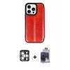 MARSİLYAN™- iPhone 15 Pro Max Kılıf Zirve Yansıma Serisi - Siyah Vanessa Magic Cam + PVD Metal Kamera Lens - GS