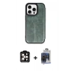 MARSİLYAN™- iPhone 15 Pro Max Kılıf Zirve Yansıma Serisi - Siyah Vanessa Magic Cam + PVD Metal Kamera Lens - TU