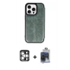 MARSİLYAN™- iPhone 15 Pro Max Kılıf Zirve Yansıma Serisi - Siyah Vanessa Magic Cam + PVD Metal Kamera Lens - GS