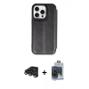 MARSİLYAN™- iPhone 15 Pro Max Kılıf Zirve Yansıma Serisi - Siyah Vanessa Magic Cam + Raze Metal Kamera Lens - TMGI