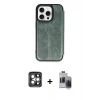 MARSİLYAN™- iPhone 15 Pro Max Kılıf Zirve Yansıma Serisi - Siyah Vanessa Magic Hayalet Cam + PVD Metal Kamera Lens - GI