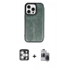 MARSİLYAN™- iPhone 15 Pro Max Kılıf Zirve Yansıma Serisi - Siyah Vanessa Magic Hayalet Cam + PVD Metal Kamera Lens - GS