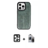 MARSİLYAN™- iPhone 15 Pro Max Kılıf Zirve Yansıma Serisi - Siyah Vanessa Magic Hayalet Cam + PVD Metal Kamera Lens - LT