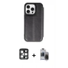 MARSİLYAN™- iPhone 15 Pro Max Kılıf Zirve Yansıma Serisi - Siyah Vanessa Magic Hayalet Cam + PVD Metal Kamera Lens - LT