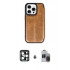 MARSİLYAN™- iPhone 15 Pro Max Kılıf Zirve Yansıma Serisi - Siyah Vanessa Magic Hayalet Cam + PVD Metal Kamera Lens - LT