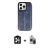 MARSİLYAN™- iPhone 15 Pro Max Kılıf Zirve Yansıma Serisi - Siyah Vanessa Magic Hayalet Cam + PVD Metal Kamera Lens - TU
