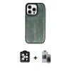 MARSİLYAN™- iPhone 15 Pro Max Kılıf Zirve Yansıma Serisi - Siyah Vanessa Magic Hayalet Cam + PVD Metal Kamera Lens - TU