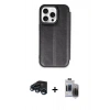 MARSİLYAN™- iPhone 15 Pro Max Kılıf Zirve Yansıma Serisi - Siyah Vanessa Magic Hayalet Cam + Raze Metal Kamera Lens - LT