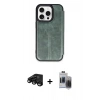 MARSİLYAN™- iPhone 15 Pro Max Kılıf Zirve Yansıma Serisi - Siyah Vanessa Magic Hayalet Cam + Raze Metal Kamera Lens - SH