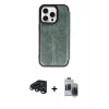 MARSİLYAN™- iPhone 15 Pro Max Kılıf Zirve Yansıma Serisi - Siyah Vanessa Magic Hayalet Cam + Raze Metal Kamera Lens - LT