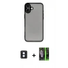 MARSİLYAN™- iPhone 16 Kılıf Ahenk Çizgi Serisi - Şeffaf 360 Full Body Arka Koruyucu + PVD Metal Kamera Lens - MI