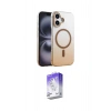 MARSİLYAN™- iPhone 16 Kılıf Ahenk Doku Özel Seri - Siyah Bilvis 5in1 3D Magic Cam Ekran Koruyucu