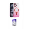 MARSİLYAN™- iPhone 16 Kılıf Ahenk Doku Özel Seri - Siyah Bilvis 5in1 3D Magic Cam Ekran Koruyucu
