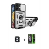 MARSİLYAN™- iPhone 16 Kılıf Ahenk Klasik - Şeffaf 360 Full Body Arka Koruyucu + PVD Metal Kamera Lens - MI