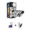 MARSİLYAN™- iPhone 16 Kılıf Ahenk Klasik - Şeffaf Pasifik Cam Ekran Koruyucu + Bilvis Titan Kamera Lens - GS