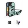 MARSİLYAN™- iPhone 16 Kılıf Ahenk Klasik - Şeffaf Pasifik Cam Ekran Koruyucu + PVD Metal Kamera Lens - PE