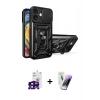 MARSİLYAN™- iPhone 16 Kılıf Ahenk Klasik - Şeffaf Pasifik Cam Ekran Koruyucu + Bilvis Titan Kamera Lens - SH