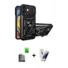 MARSİLYAN™- iPhone 16 Kılıf Ahenk Klasik - Şeffaf Pasifik Cam Ekran Koruyucu + Raze Metal Kamera Lens - SH