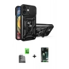 MARSİLYAN™- iPhone 16 Kılıf Ahenk Klasik - Siyah 360 Mat Full Body Arka Koruyucu + Raze Metal Kamera Lens - SH