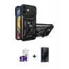 MARSİLYAN™- iPhone 16 Kılıf Ahenk Klasik - Siyah 3D Antistatik Hayalet Cam Ekran Koruyucu + Bilvis Titan Kamera Lens - GS