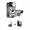 MARSİLYAN™- iPhone 16 Kılıf Ahenk Klasik - Siyah 3D Antistatik Mat Seramik Nano Ekran Koruyucu + Bilvis Titan Kamera Lens - PE