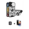 MARSİLYAN™- iPhone 16 Kılıf Ahenk Klasik - Siyah 3D Antistatik Mat Seramik Nano Ekran Koruyucu + PVD Metal Kamera Lens - PE
