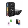MARSİLYAN™- iPhone 16 Kılıf Ahenk Klasik - Siyah 3D Antistatik Mat Seramik Nano Ekran Koruyucu + Pembe Raze Metal Kamera Lens