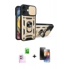 MARSİLYAN™- iPhone 16 Kılıf Ahenk Klasik - Siyah 3D Antistatik Mat Seramik Nano Ekran Koruyucu + Pembe Raze Metal Kamera Lens