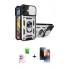 MARSİLYAN™- iPhone 16 Kılıf Ahenk Klasik - Siyah 3D Antistatik Mat Seramik Nano Ekran Koruyucu + Pembe Raze Metal Kamera Lens