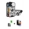 MARSİLYAN™- iPhone 16 Kılıf Ahenk Klasik - Siyah 3D Antistatik Mat Seramik Nano Ekran Koruyucu + Raze Metal Kamera Lens - SH