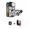 MARSİLYAN™- iPhone 16 Kılıf Ahenk Klasik - Siyah 3D Antistatik Mat Seramik Nano Ekran Koruyucu + PVD Metal Kamera Lens - YL
