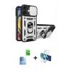 MARSİLYAN™- iPhone 16 Kılıf Ahenk Klasik - Siyah 3D Antistatik Seramik Nano Ekran Koruyucu + Raze Metal Kamera Lens - LT