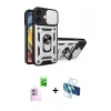 MARSİLYAN™- iPhone 16 Kılıf Ahenk Klasik - Siyah 3D Antistatik Seramik Nano Ekran Koruyucu + Raze Metal Kamera Lens - PE
