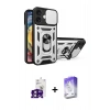 MARSİLYAN™- iPhone 16 Kılıf Ahenk Klasik - Siyah Bilvis 5in1 3D Magic Cam Ekran Koruyucu + Bilvis Titan Kamera Lens - PE